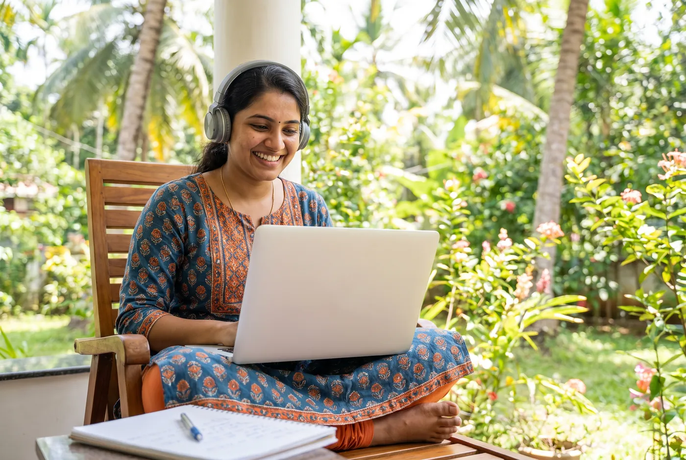 A young nurse in Kerala learning German online